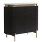 DENEUVE 3 DRAWER CHEST OF DRAWERS BLACK WITH CARRARA MARBLE TOP - MyChocolateWood