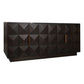 HAMPSHIRE BLACK MARBLE/SMOKED OAK 4-DOOR BUFFET/SIDEBOARD - MyChocolateWood