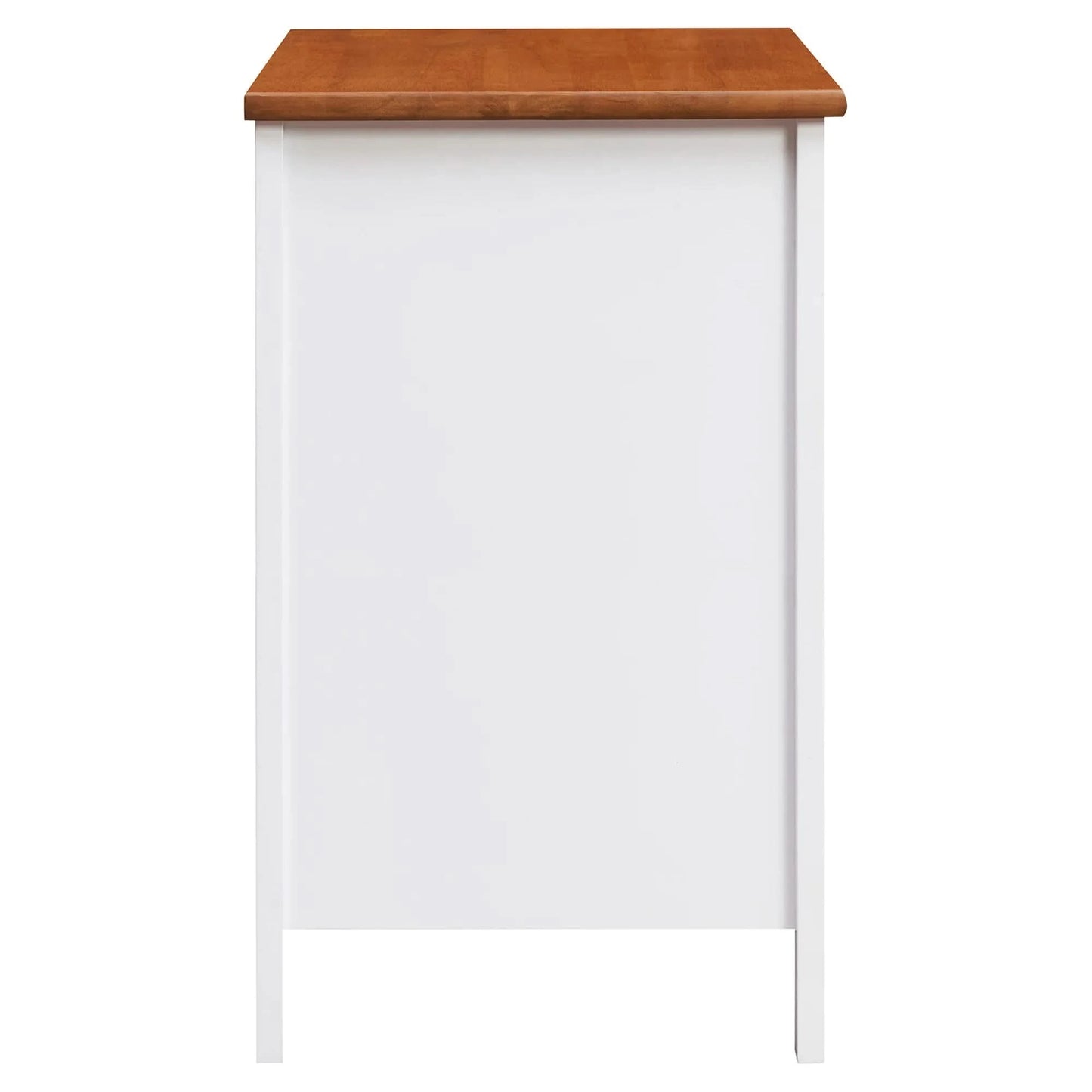 Pippa Rubberwood 4-Drawer Tallboy/Chest of Drawers White/Mid-Brown