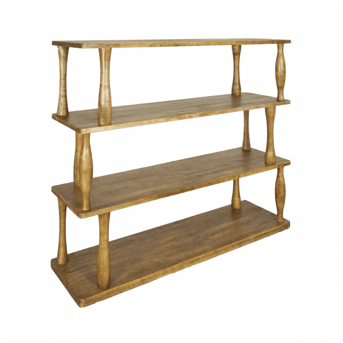 LUPIN MINDI WOOD RUSTIC BOOKCASE/DISPLAY SHELF NATURAL 150CM - MyChocolateWood