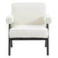 LAYTON WHITE/BLACK BOUCLE ARMCHAIR - MyChocolateWood