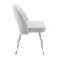 HALIFAX SOLID ACACIA DINING CHAIR FABRIC UPHOLSTERY COASTAL ASH /WHITE