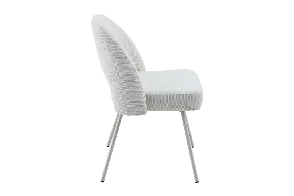 HALIFAX SOLID ACACIA DINING CHAIR FABRIC UPHOLSTERY COASTAL ASH /WHITE