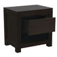 Tanaka Solid Mahogany 1 Drawer Bedside Table in Chocolate - Chocolate Wood