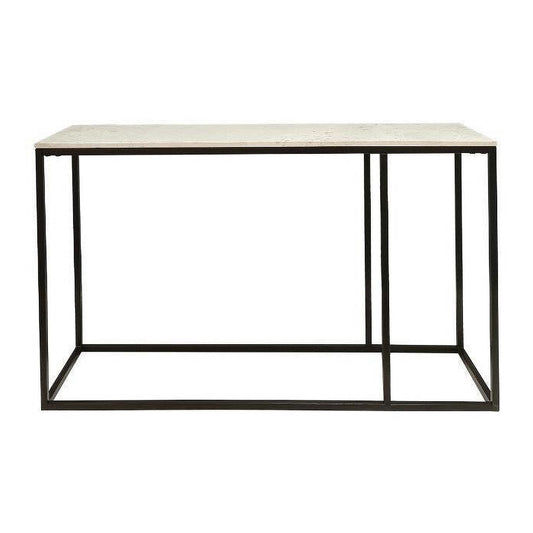 Vintry Console Table / Hall Table with White Marble Top on Black Base-MyChocolateWood