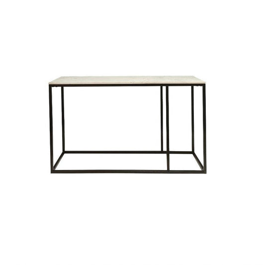 Vintry Console Table / Hall Table with White Marble Top on Black Base