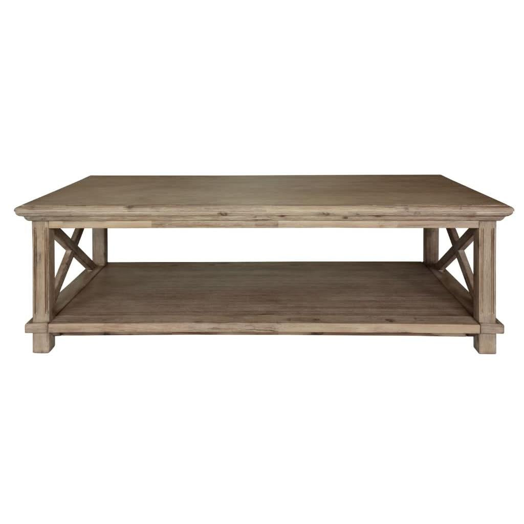 DEVONSHIRE ACACIA TIMBER COFFEE TABLE BRUSHED KHAKI - MyChocolateWood
