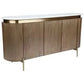 DENEUVE 3-DOOR BUFFET/SIDEBOARD ANTIQUE GOLD WITH CARRARA MARBLE TOP - MyChocolateWood