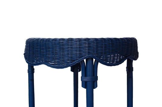 WENGLOR DEEP BLUE RATTAN SIDETABLE - MyChocolateWood