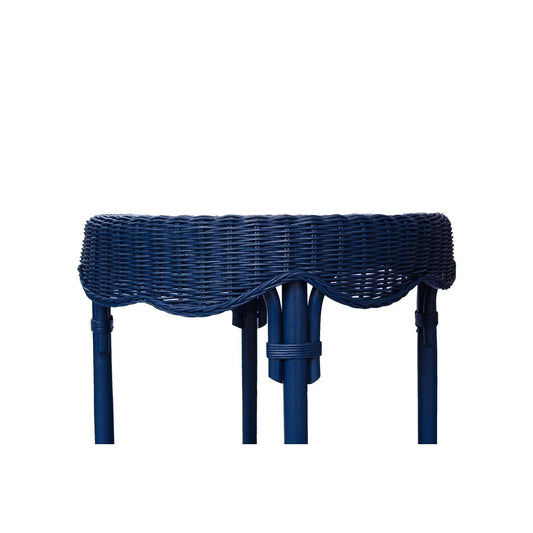 WENGLOR DEEP BLUE RATTAN SIDETABLE - MyChocolateWood