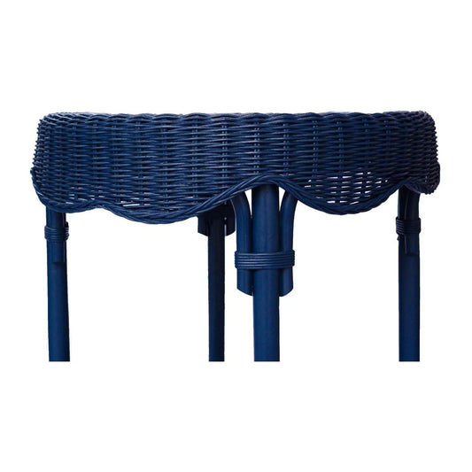 WENGLOR DEEP BLUE RATTAN SIDETABLE