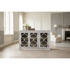 REINA GREYWASHED RECYCLED TIMBER/GLASS 3-DOOR BUFFET/SIDEBOARD