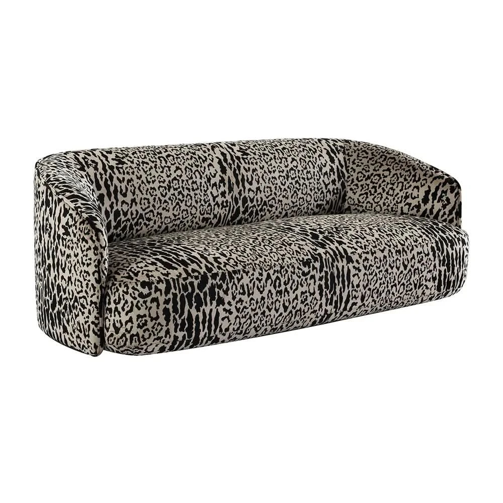 ROSQUIN 3-SEATER LEOPARD CHENILLE FABRIC SOFA - MyChocolateWood