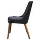 ELISEO LEATHER DINING CHAIR - SOLID TIMBER FRAME - BLACK - MyChocolateWood