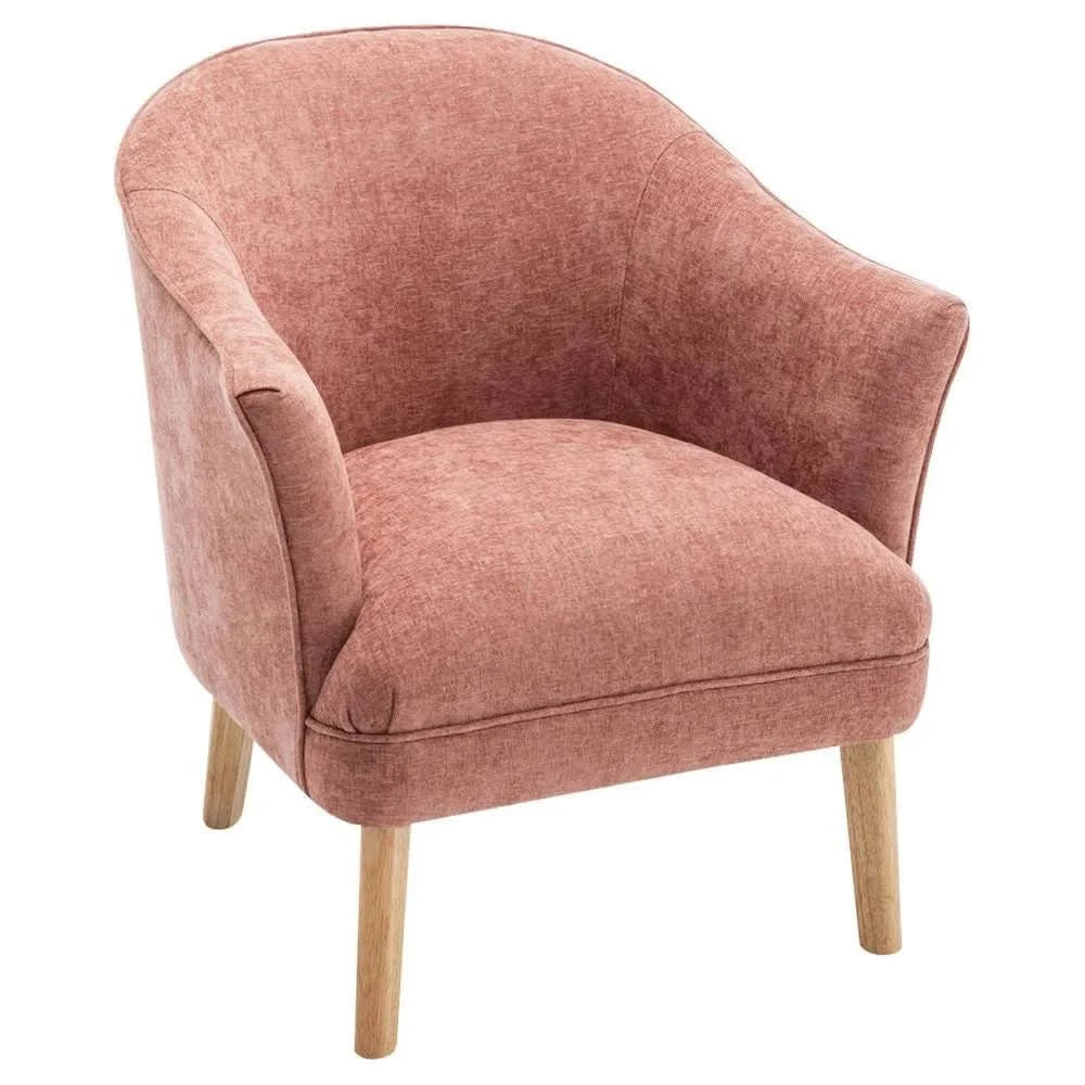ELMORE CHENILLE FABRIC TUB CHAIR/OCCASIONAL CHAIR CORAL (Copy) - MyChocolateWood