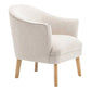 ELMORE CHENILLE FABRIC TUB CHAIR/OCCASIONAL CHAIR CREAM - MyChocolateWood