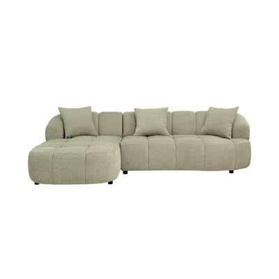 Elvina Fabric 2-Seater Sofa w/ LHF Chaise Pistachio