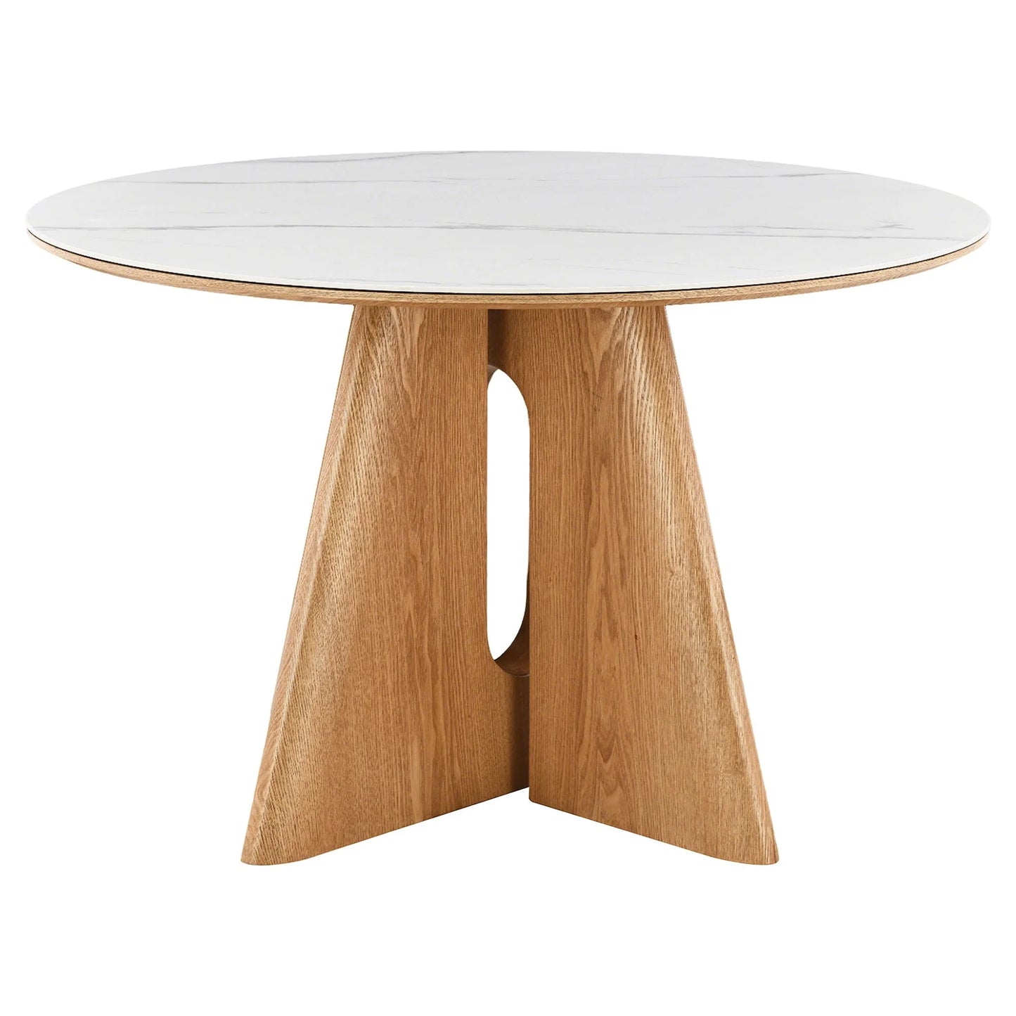 Enica Round Dining Table with Matte Ceramic Top 120cm