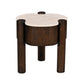 Fiore Clover-Shaped Mango Hardwood & Marble Side Table / Accent Table