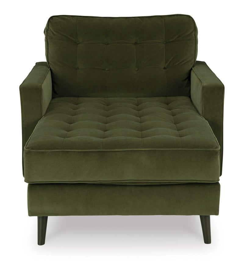 Flavia Fabric 1 seater Chaise - Green Velvet