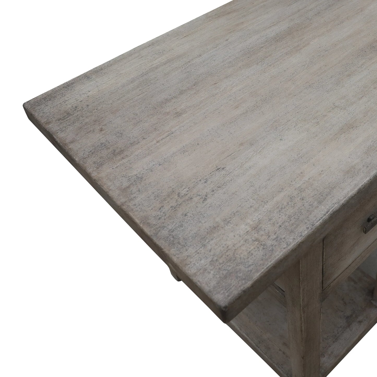 BAIRD TWIN PEDESTAL HOME OFFICE WITH DISTRESSED FINISH - WEATHERED GREY - MyChocolateWood