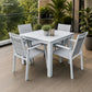 Finnigan 5 pce. Outdoor Aluminium Dining Set in White/Grey