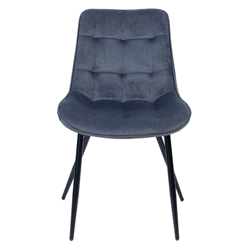 RENI VELVET FABRIC DINING CHAIR GREY - MyChocolateWood