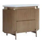 DENEUVE BEDSIDE TABLE ANTIQUE GOLD WITH CARRARA MARBLE TOP - MyChocolateWood