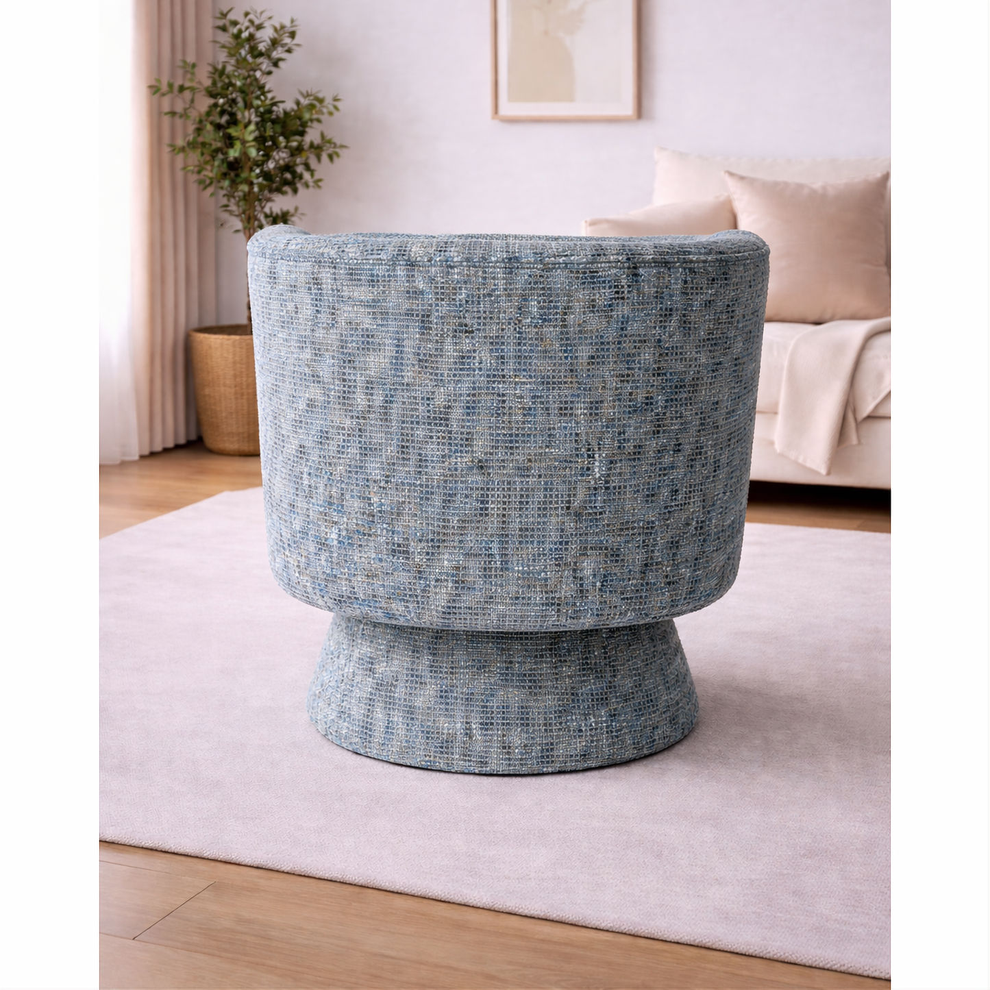 JODIE GREY FABRIC SWIVEL CHAIR LOUNGE CHAIR ACCENT CHAIR - - MyChocolateWood