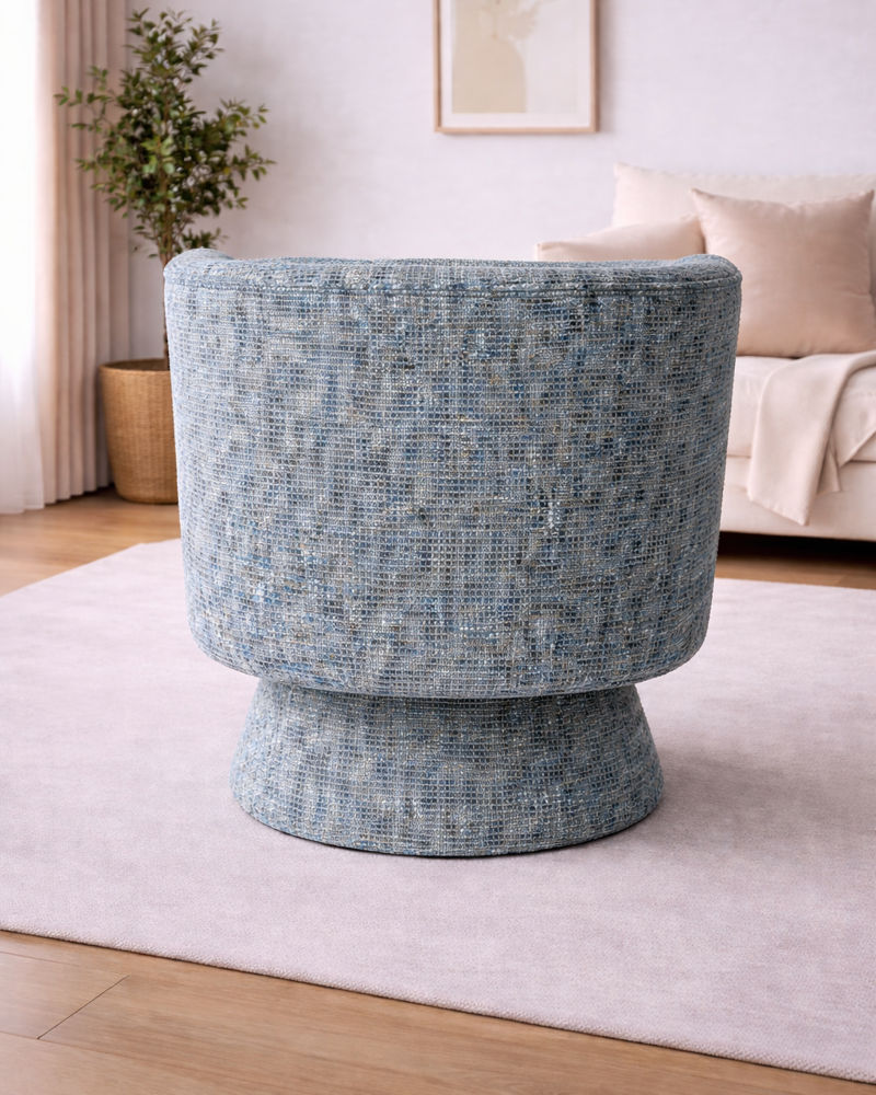 JODIE GREY FABRIC SWIVEL CHAIR LOUNGE CHAIR ACCENT CHAIR -