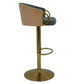 Cilla Gas Lift Swivel Bar Stool Verdant Green with Gold Accents