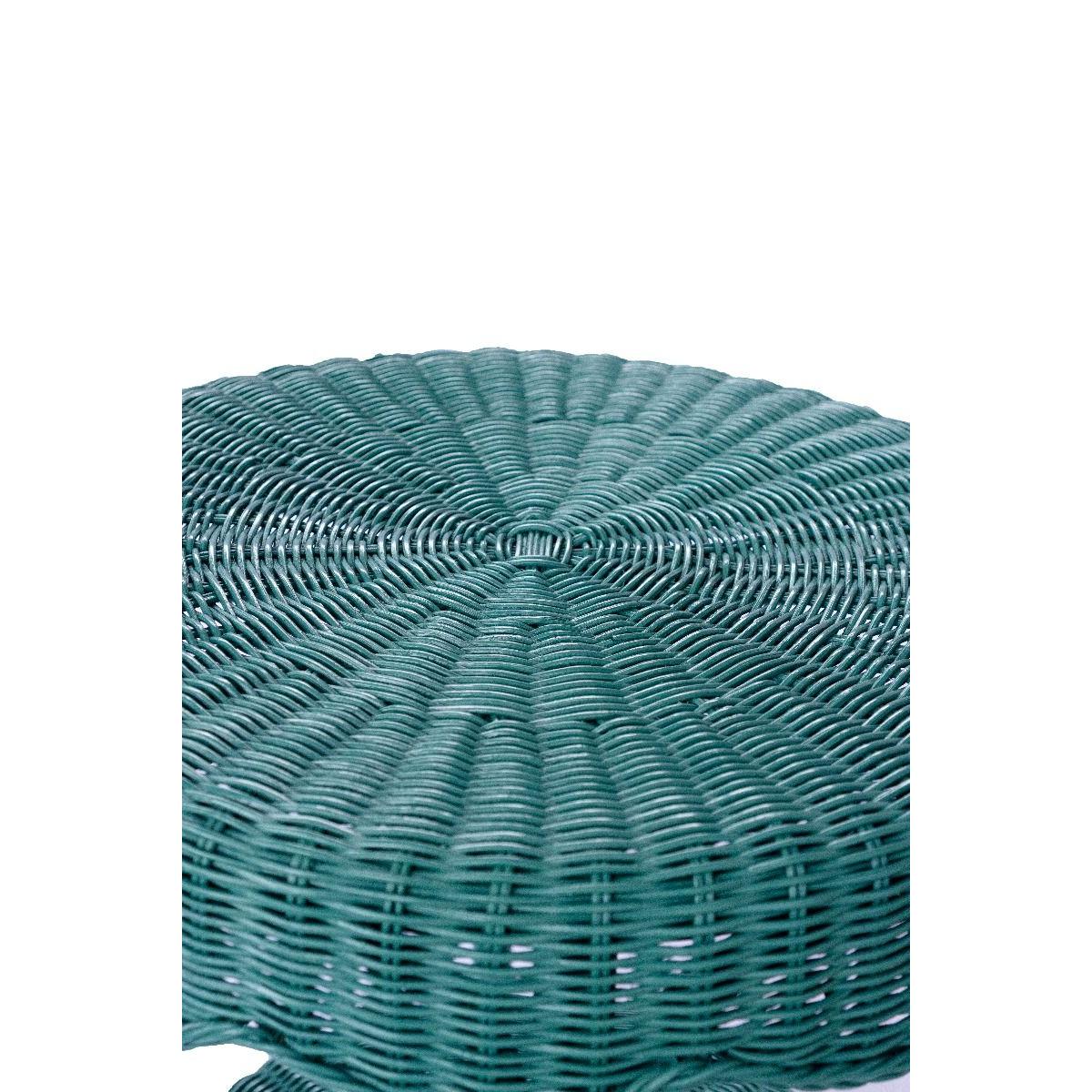 Wenglor Rattan Side Table in Forest Green angle