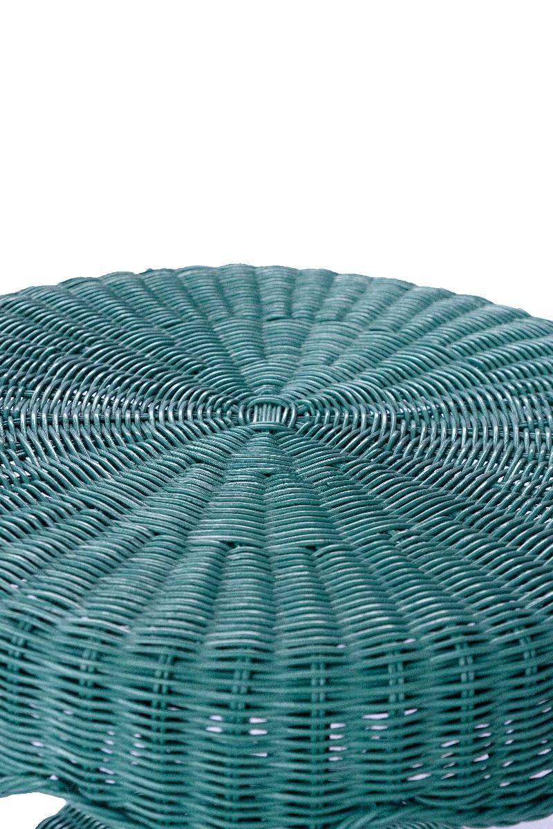 WENGLOR FOREST GREEN RATTAN SIDETABLE - MyChocolateWood