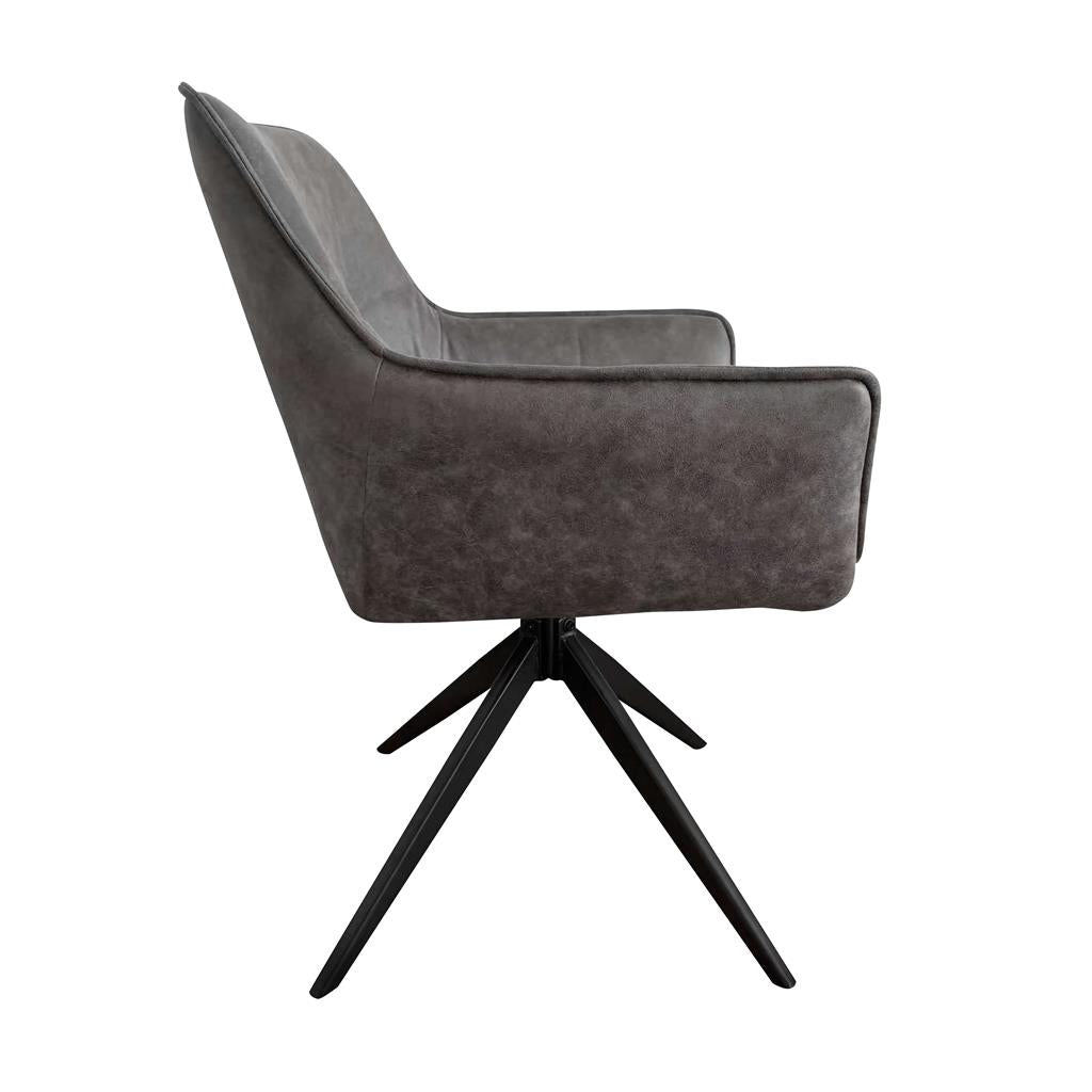 Reece Fabric Swivel Dining Armchair / Accent Chair in Grey