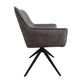 Reece Fabric Swivel Dining Armchair in Grey - Chocolate Wood