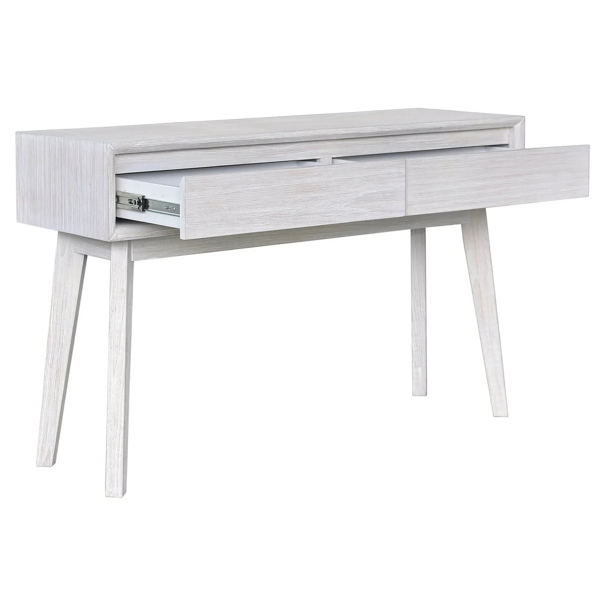 Halifax Solid Acacia 2-Drawer Console Table / Hall Table in Brushed White
