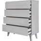 Halifax Solid Acacia 4-Drawer Tallboy/ 4-Drawer Chest of Drawers in Brushed White