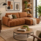 Joncar Fabric Sofa Bed — 2-Seater Sofa w/ Storage + RHF Chaise Rust