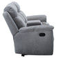 Kallea Fabric 2-Seater Manual Recliner Sofa - Steel - Chocolate Wood