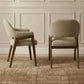Irvine Fabric Dining Chair in Walnut with Field Brown - Chocolate Wood
