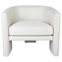 GRETCHEN WHITE BOUCLE ARMCHAIR NATURAL LINEN - MyChocolateWood
