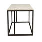 VINTRY SIDE TABLE/LAMP TABLE - WHITE MARBLE TOP ON BLACK BASE