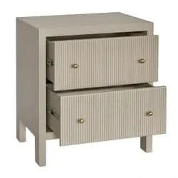 JAYLA LARGE BEIGE 2-DRAWER LARGE BEDSIDE TABLE - MyChocolateWood