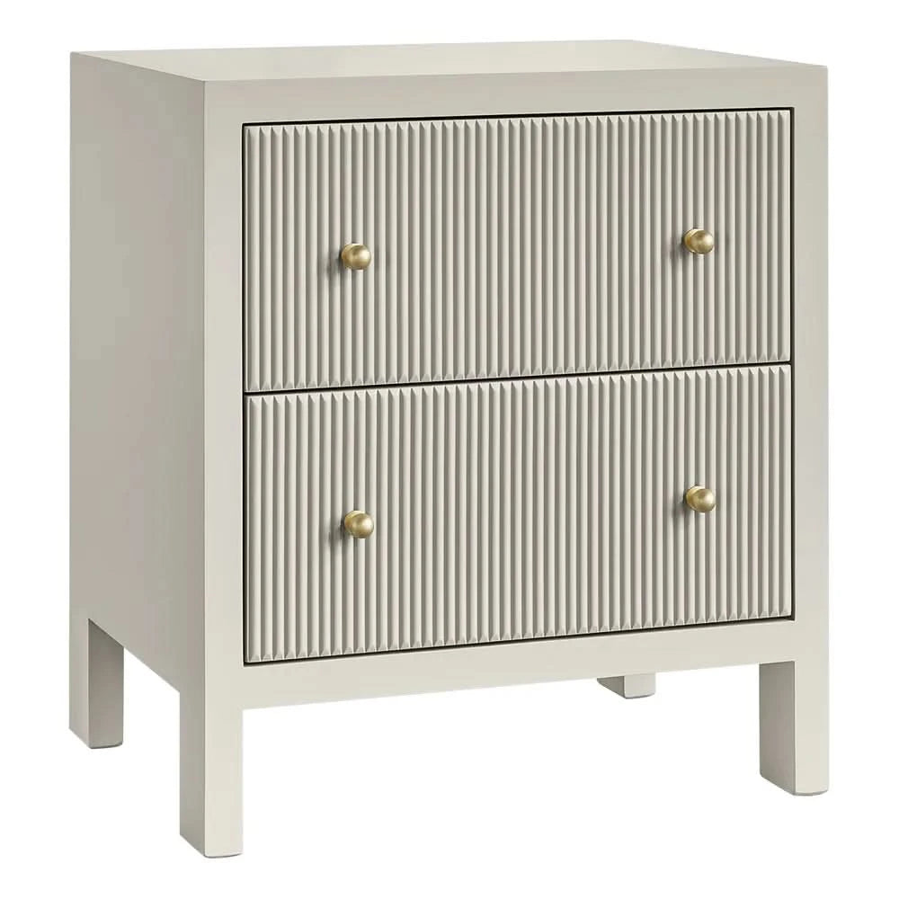 JAYLA LARGE GREY 2-DRAWER BEDSIDE TABLE - MyChocolateWood
