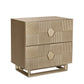 TALISA CONTEMPORARY 2-DRAWER LARGE BEDSIDE TABLE ANTIQUE GOLD