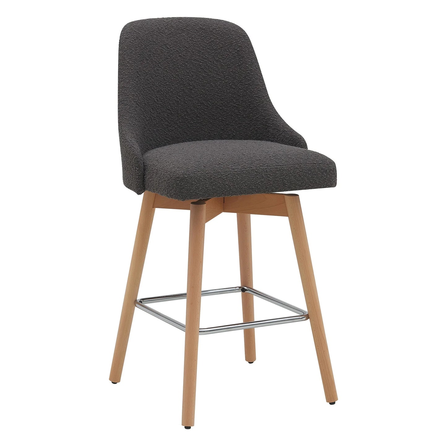 LETTY BEECHWOOD COUNTER STOOL - GREY SEAT