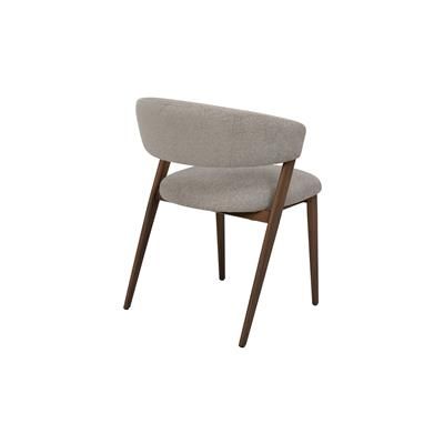 Leemor Fabric Dining Chair Beige/Walnut Colour