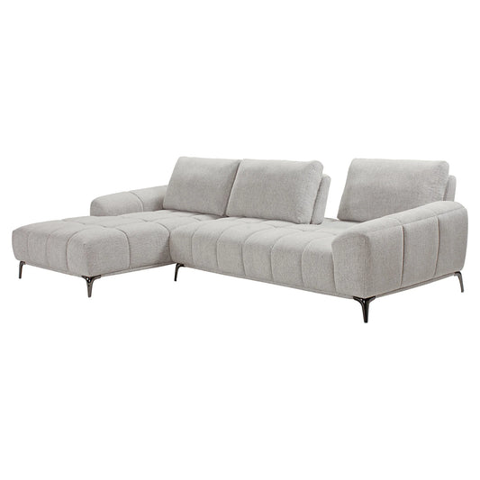 Joaquin Fabric 3-Seater Modular Corner Sofa with Sliding Backrest & LHF Chaise - Sky
