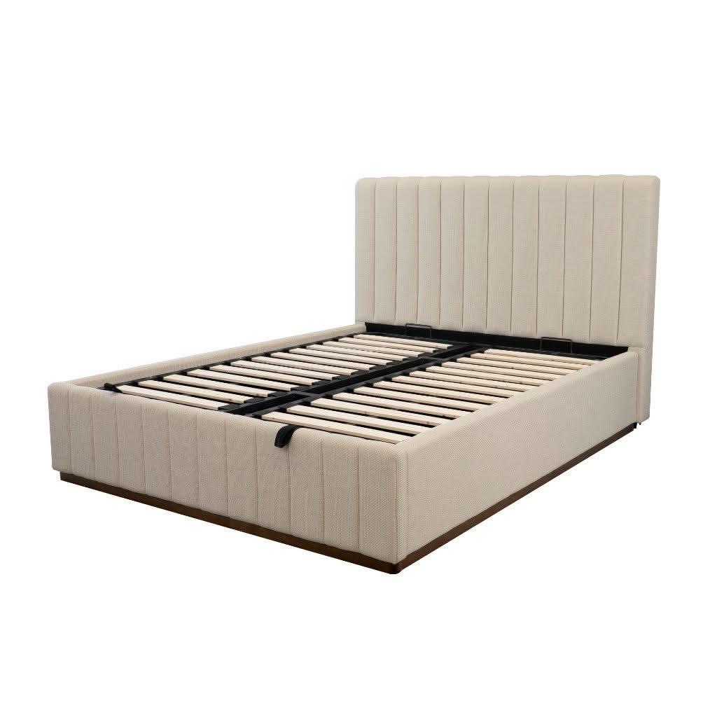 ZADIA GAS LIFT STORAGE QUEEN SIZE BED SMOKE - MyChocolateWood