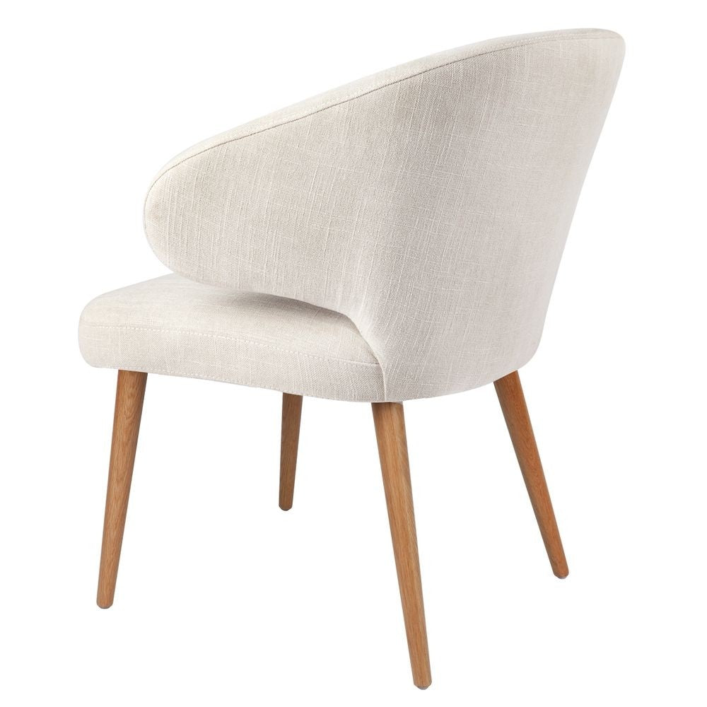 AUBERT NATURAL OAK LEG DINING CHAIR WITH NATURAL LINEN - MyChocolateWood